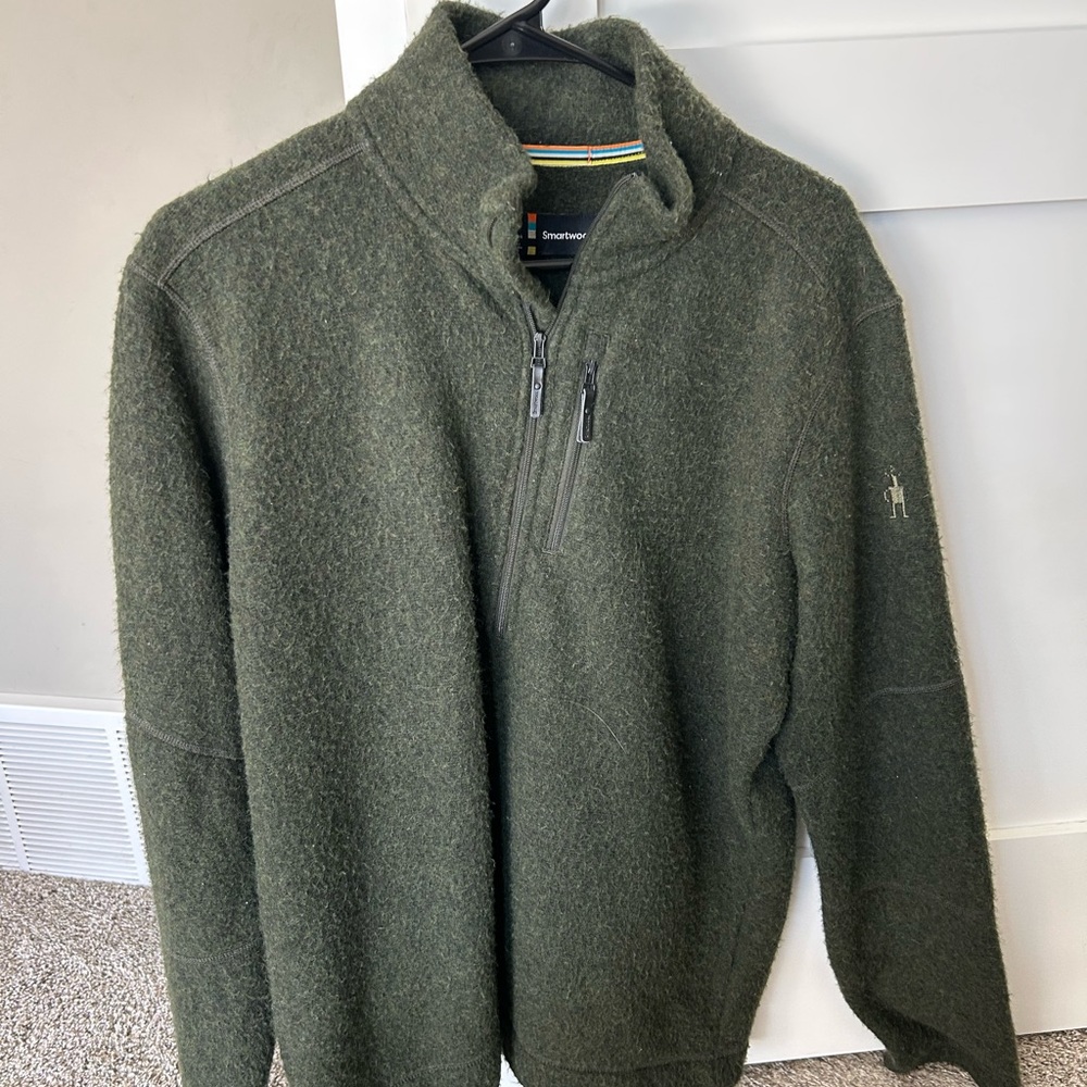 Smartwool Men's Olive Zip-Up Sweater